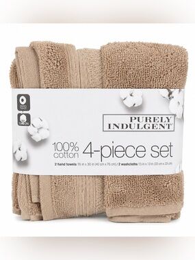 4-Piece Hand Towel Set - Taupe